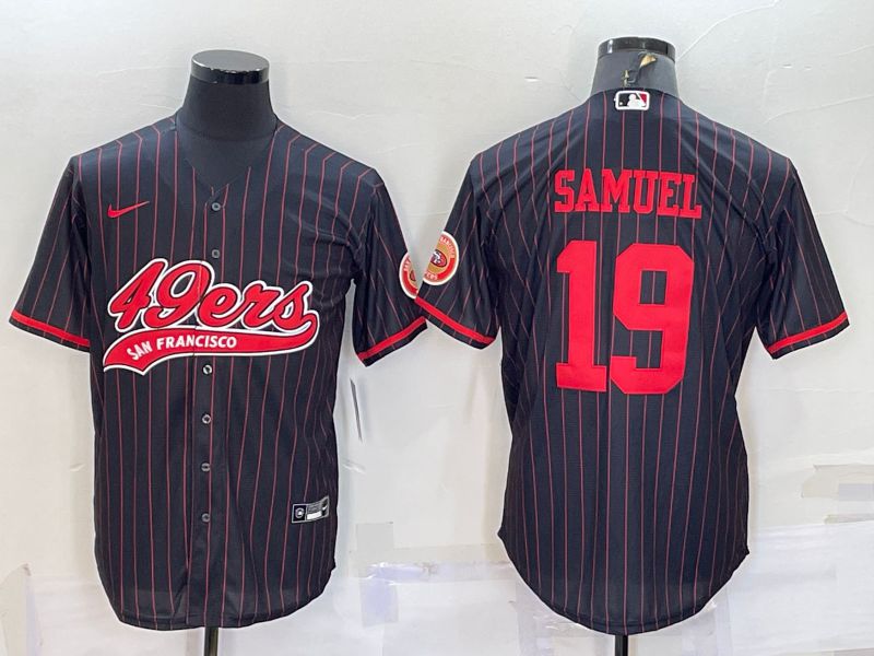 Men San Francisco 49ers #19 Samuel Black red stripe 2022 Nike Co branded NFL Jerseys->women nfl jersey->Women Jersey